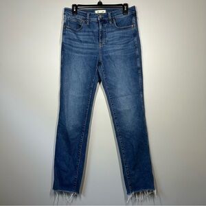 Madewell raw hem mid rise stove pipe jeans size 28